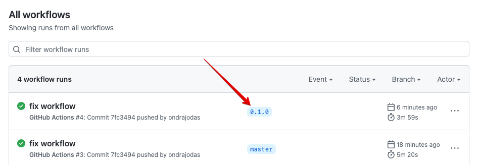 Screenshot -- GitHub Actions Build